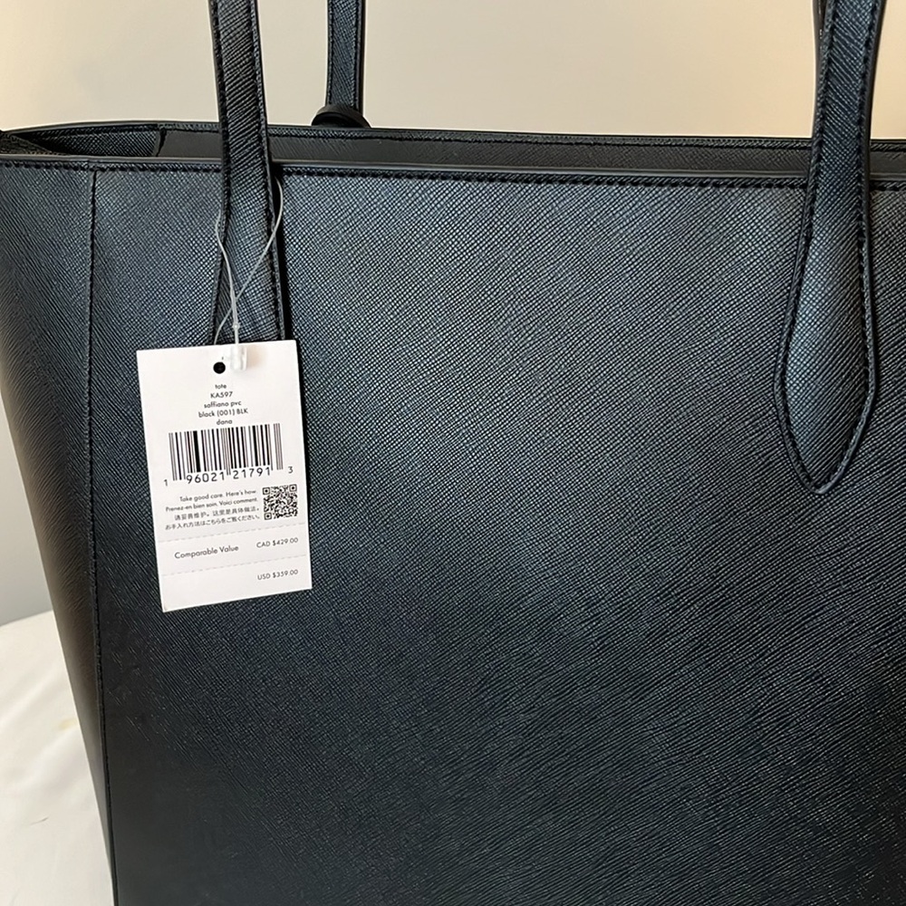 NEW with tags Kate Spade black tote K597 PVC black - Picture 4 of 6
